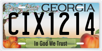 GA license plate CIX1214