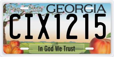 GA license plate CIX1215