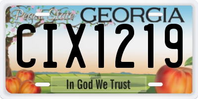 GA license plate CIX1219