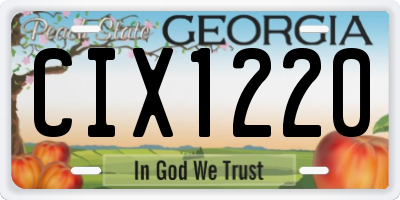 GA license plate CIX1220