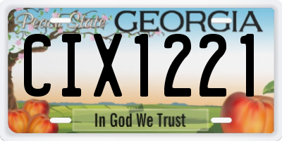 GA license plate CIX1221
