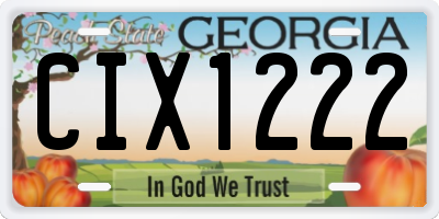GA license plate CIX1222