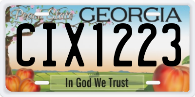 GA license plate CIX1223