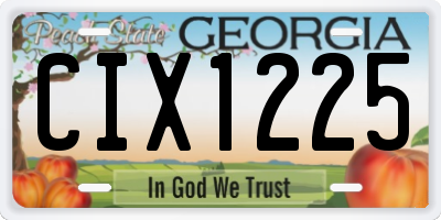 GA license plate CIX1225