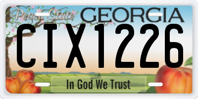 GA license plate CIX1226