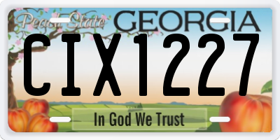 GA license plate CIX1227