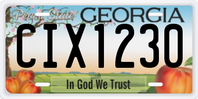 GA license plate CIX1230