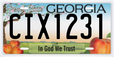 GA license plate CIX1231