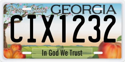 GA license plate CIX1232