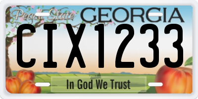 GA license plate CIX1233