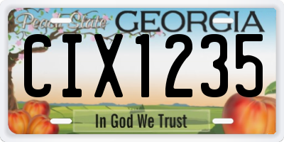 GA license plate CIX1235