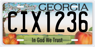 GA license plate CIX1236