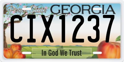 GA license plate CIX1237