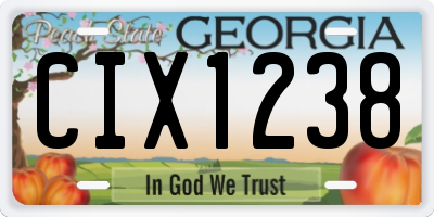 GA license plate CIX1238