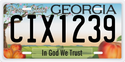 GA license plate CIX1239