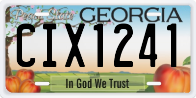 GA license plate CIX1241