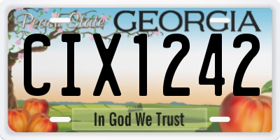 GA license plate CIX1242