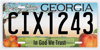 GA license plate CIX1243