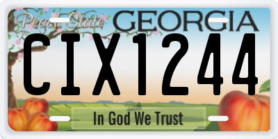 GA license plate CIX1244