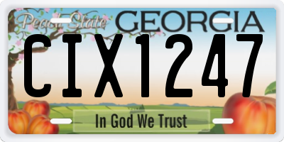 GA license plate CIX1247