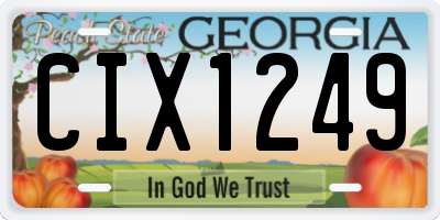 GA license plate CIX1249