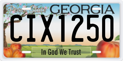 GA license plate CIX1250
