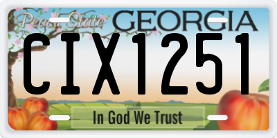 GA license plate CIX1251