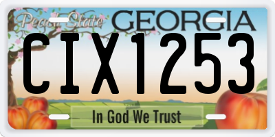 GA license plate CIX1253