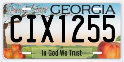 GA license plate CIX1255