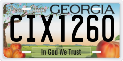 GA license plate CIX1260