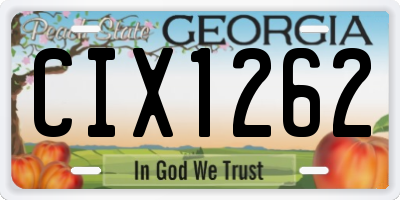 GA license plate CIX1262