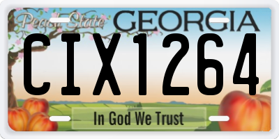 GA license plate CIX1264