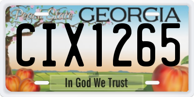 GA license plate CIX1265