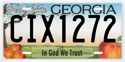GA license plate CIX1272