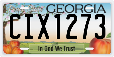 GA license plate CIX1273