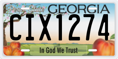 GA license plate CIX1274