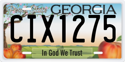 GA license plate CIX1275