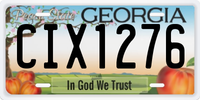 GA license plate CIX1276