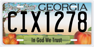 GA license plate CIX1278