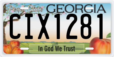 GA license plate CIX1281