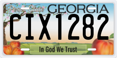 GA license plate CIX1282