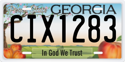 GA license plate CIX1283