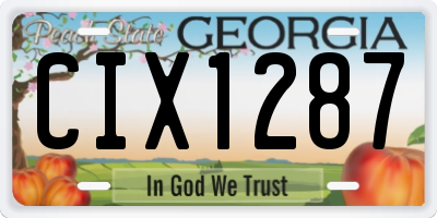 GA license plate CIX1287