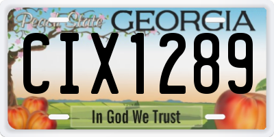 GA license plate CIX1289