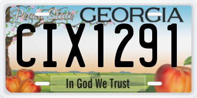 GA license plate CIX1291