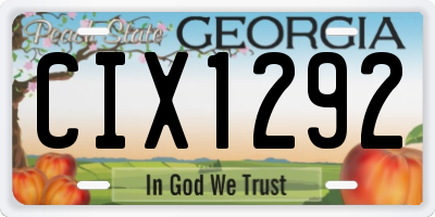 GA license plate CIX1292