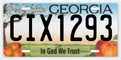 GA license plate CIX1293