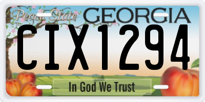 GA license plate CIX1294