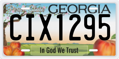 GA license plate CIX1295