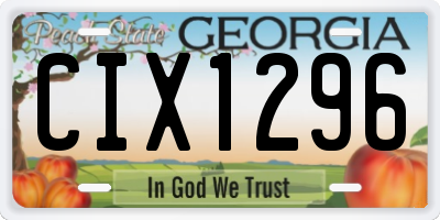 GA license plate CIX1296